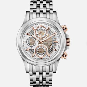 Bulova Silver Day Date 42mm Watch